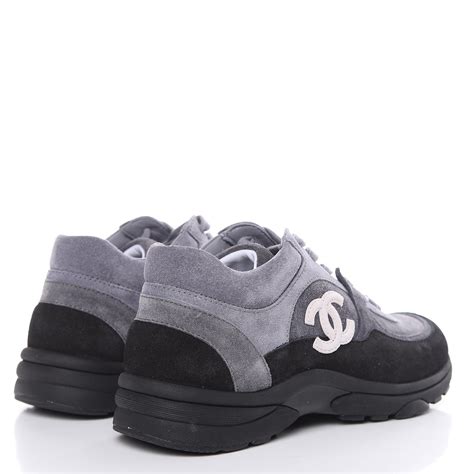 chanel grey shoes|Chanel sneakers black and grey.